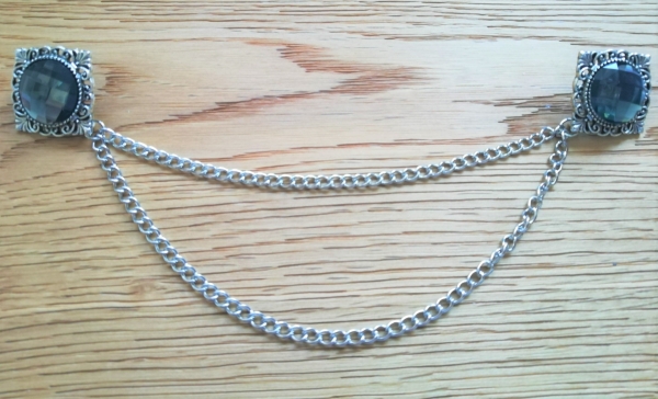 1 Steck - Charivari, zweireihig, antik-silberfarben, 18,5 cm