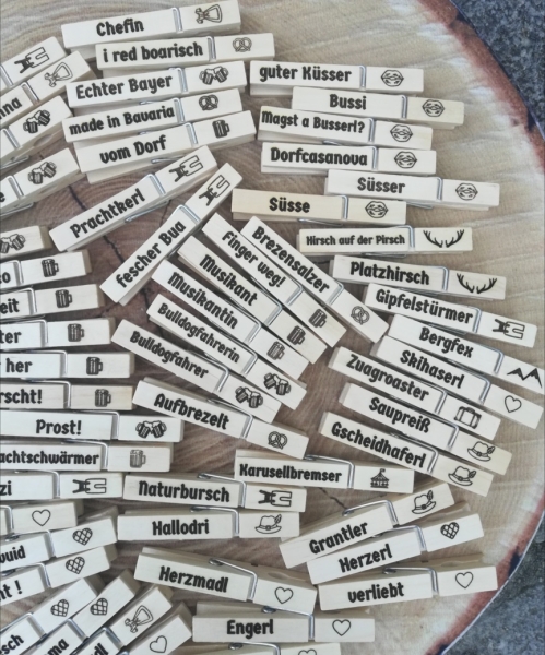 1 Wäscheklammer mit Spruch, Glupperl, Glubberl