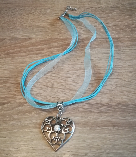 1 Trachtenkette Herz, Organzahalsband, viele Farben zur Wahl