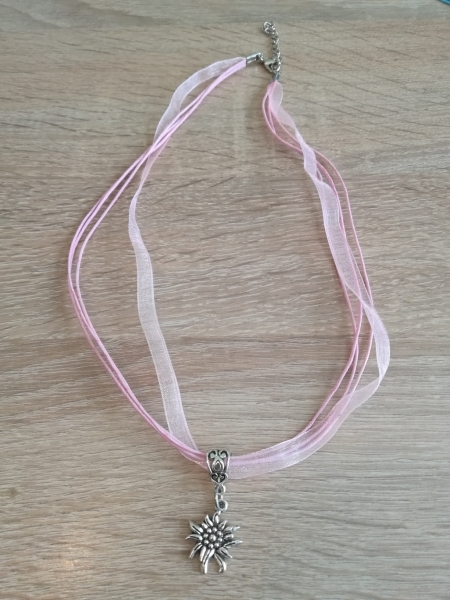 1 Trachtenkette Edelweiß, Organzahalsband, viele Farben zur Wahl