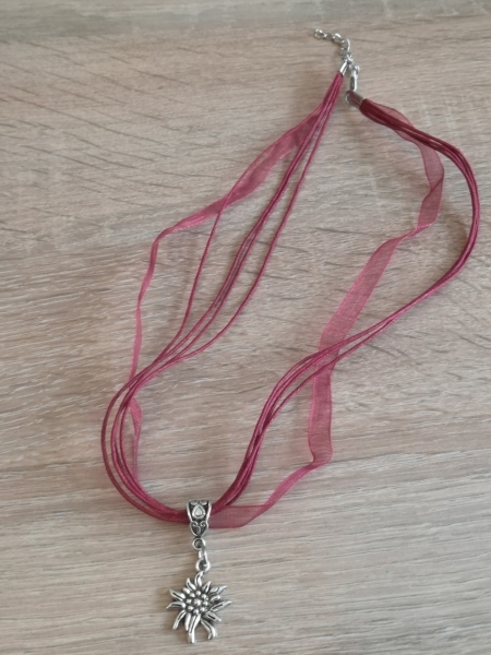 1 Trachtenkette Edelweiß, Organzahalsband, viele Farben zur Wahl