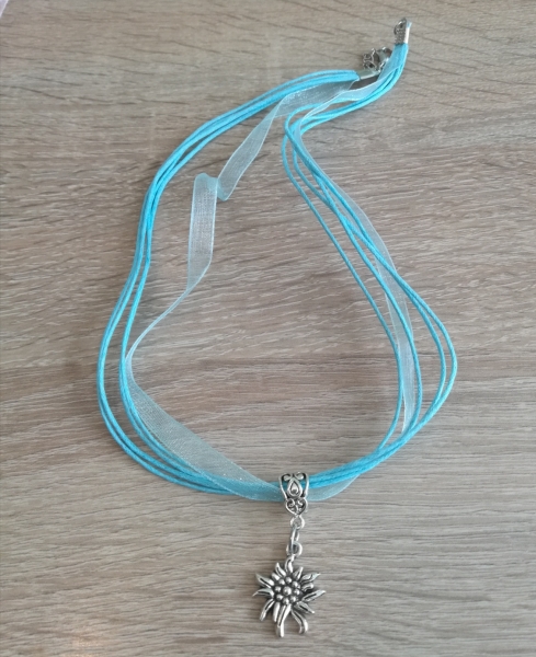 1 Trachtenkette Edelweiß, Organzahalsband, viele Farben zur Wahl