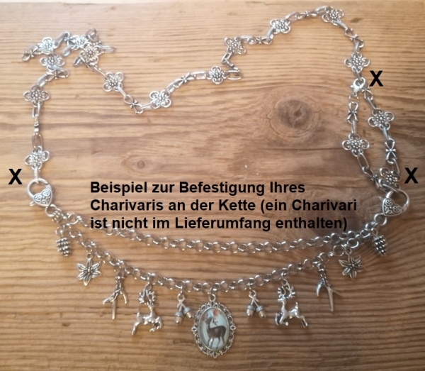 1 Charivariverlängerung / Gürtelkette, verzierte Kette, ca. 70 cm