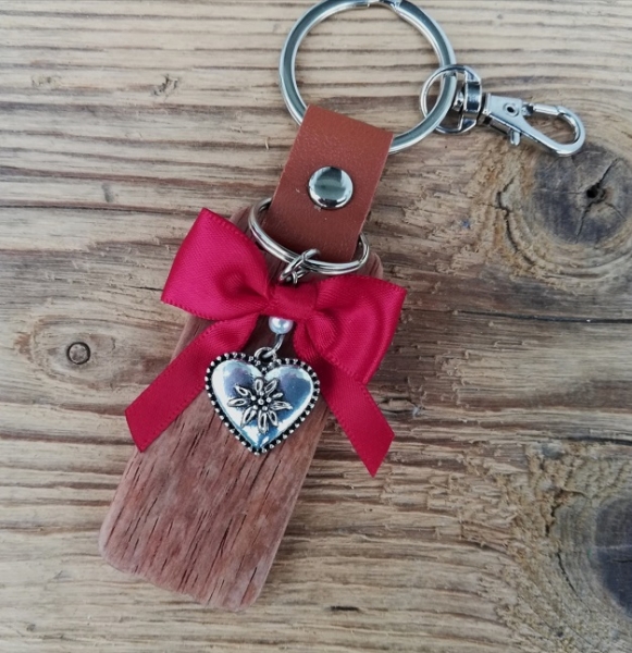 1 Schlüsselanhänger / Taschenanhänger "Schleife", rot