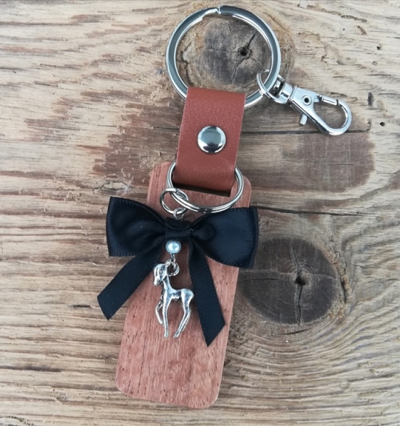 1 Schlüsselanhänger / Taschenanhänger "Schleife", schwarz