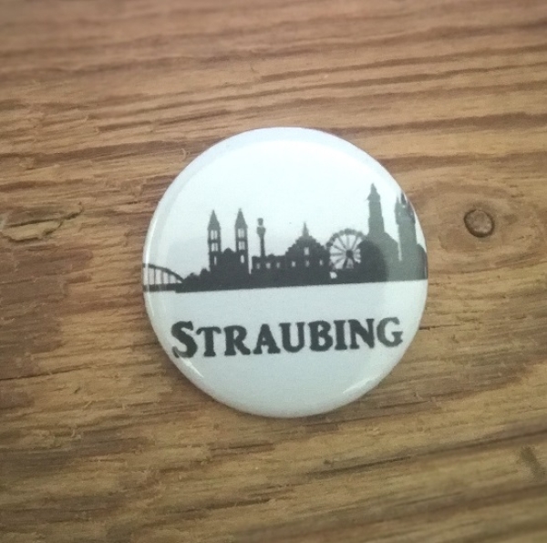 1 "Straubing" - Button, 32 mm, schwarz-weiß