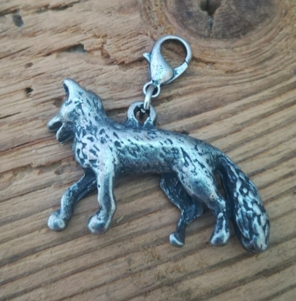 1 Anhänger Fuchs, antik-silberfarben