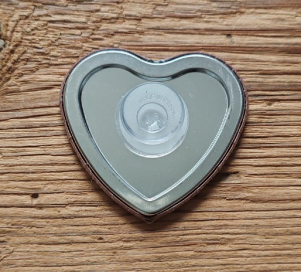 1 Glasmarkierer "Lebkuchenherz" mit Spruch nach Wahl, ca. 57 x 54 mm