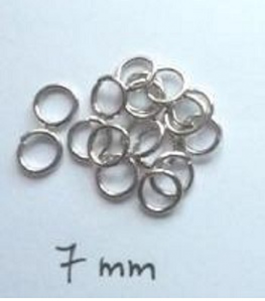 500 dünne Biege- und Binderinge, nickelfarben, 7 mm