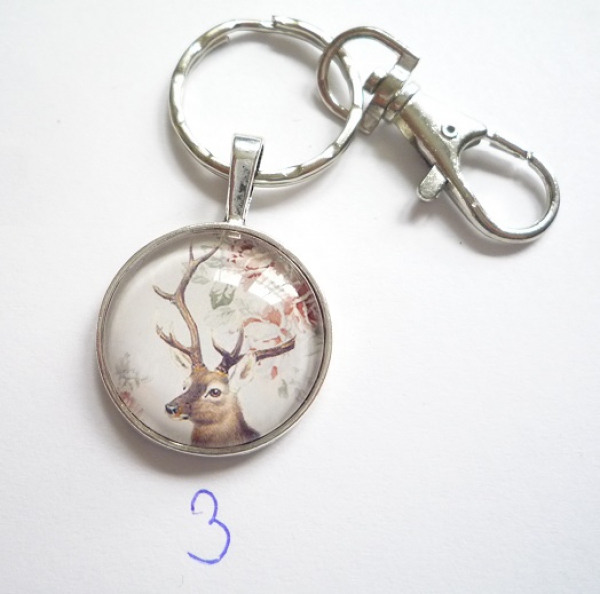 1 Schlüsselanhänger "Hirsch", 4 Motive zur Wahl