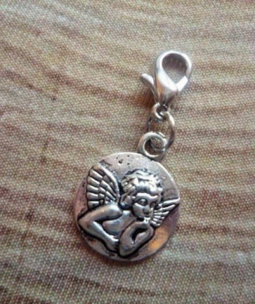 1 Anhänger Engel, antik-silberfarben
