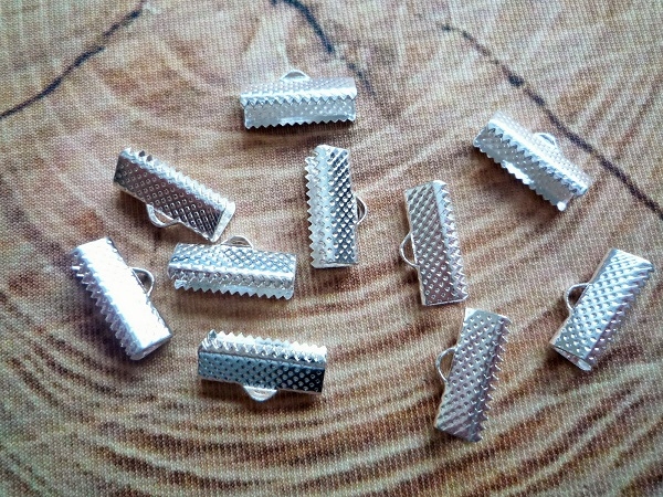 20 Bandenden ca. 16 x 7 mm, silberfarben