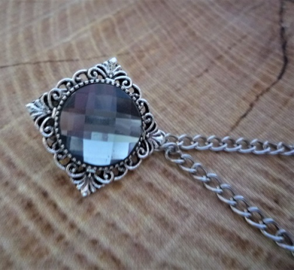 1 Steck - Charivari, zweireihig, antik-silberfarben, 18,5 cm