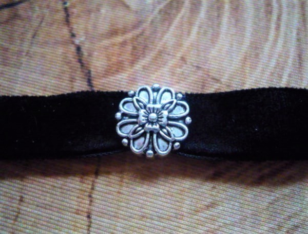 1 Schiebeperle Blume, antik-silberfarben, ca. 16 mm