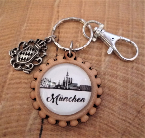 1 Schlüsselanhänger "München" mit Wappenanhänger