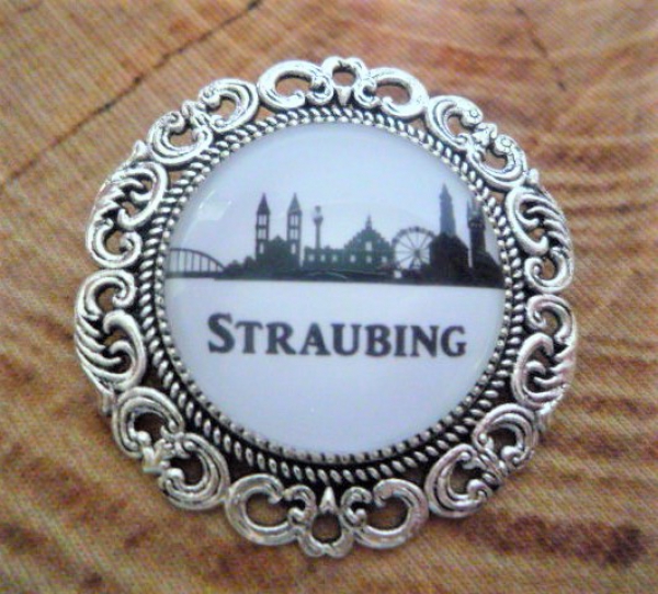 1 Brosche, "Straubing", antik-silberfarben