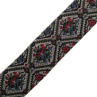 Webband, schwarz-beige-khaki-blau-rot, 3,6 cm