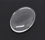 10 ovale Glascabochons, klar, 18 x 13 mm