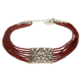 1 Perlenkropfkette Edelweiß-Ornament, rot,  von Alpenflüstern