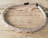 1 Haarreif, Perlen, geflochten, puder